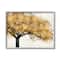 Stupell Industries Traditional Tree with Autumn Leaves over Neutral in Gray Frame Wall Art